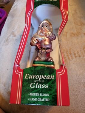 Disney Pink and Green Glass‎ Dopey Christmas Ornament